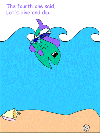 Five Little Fish with words, verse 4