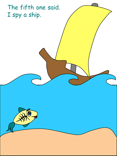 Five Little Fish with words, verse 5