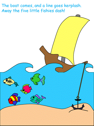 Five Little Fish with words, verse 6