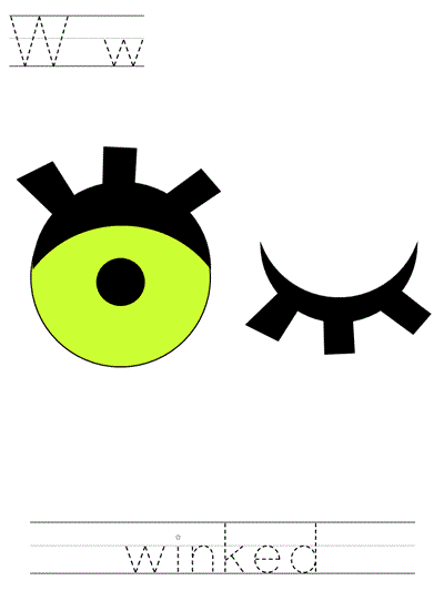 Learn to Print worksheet - Ww winked
