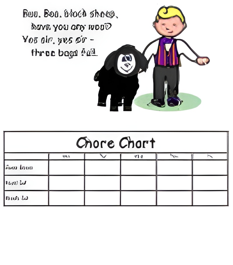 Baa, Baa Black Sheep Custom Chore Chart