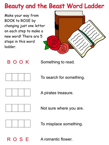 beauty and the beast word ladder