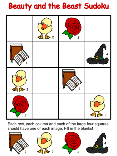 Beauty and the Beast Sudoku Puzzles