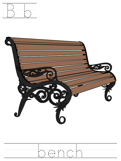 Printable print practice worksheet - Bb bench