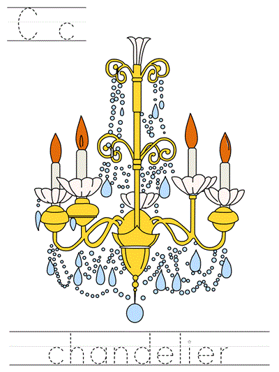 Printable print practice worksheet - Cc chandelier