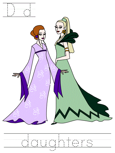 Printable print practice worksheet - Dd daughters