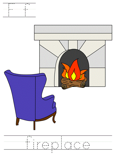 Printable print practice worksheet - Ff fireplace
