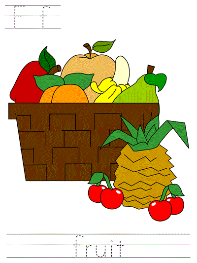 Printable print practice worksheet - Ff fruit