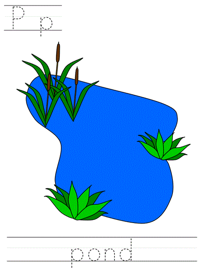 Printable print practice worksheet - Pp pond