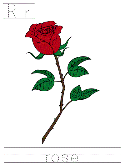 Printable print practice worksheet - Rr rose