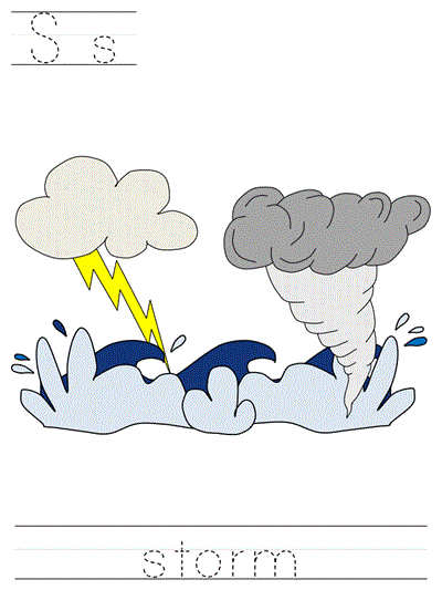 Printable print practice worksheet - Ss storm