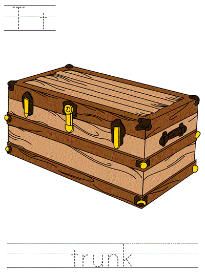 Printable print practice worksheet - Tt trunk