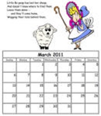 Little Bo Peep Custom Calendar