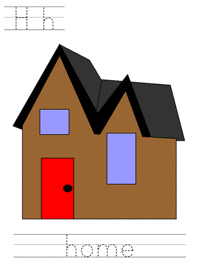 Hh home | Printable Learn to Print worksheet