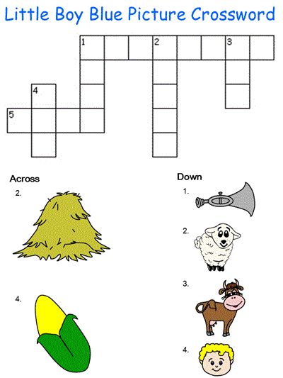 Little Boy Blue Picture Crossword Puzzle