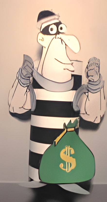 photo of the finished robber cardboard tube craft