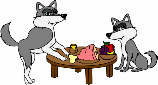 Bremen Town Musicians: wolves feasting