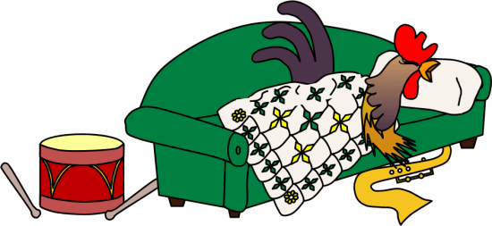 Bremen Town Musicians: sleeping rooster
