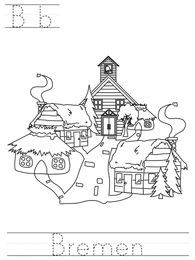 Printable print practice coloring page - Bb Bremen