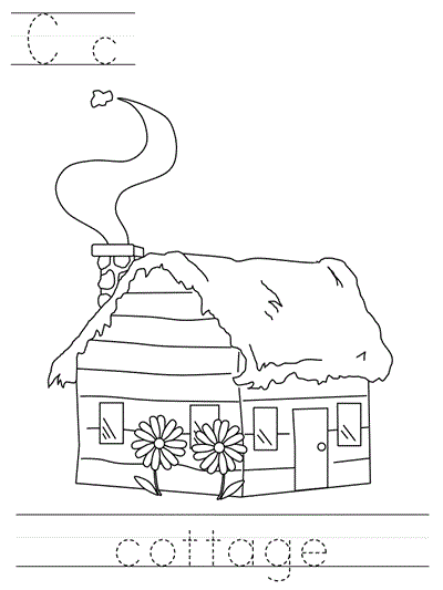 Printable print practice coloring page - Cc cottage