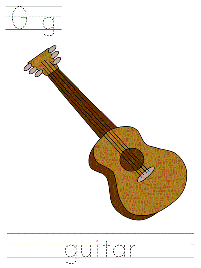 Printable print practice worksheet - Gg guitar