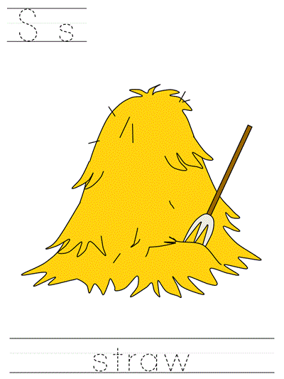 Printable print practice worksheet - Ss straw