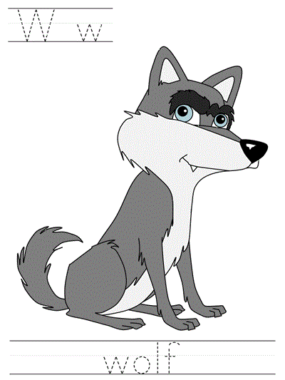 Printable print practice worksheet - Ww wolf
