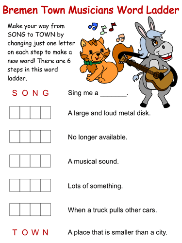 bremen town musicians word ladder