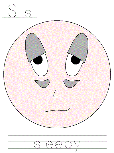 Ss sleepy learn to print worksheet
