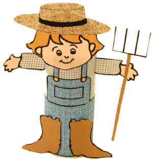 photo of the finished farmer toilet paper roll craft