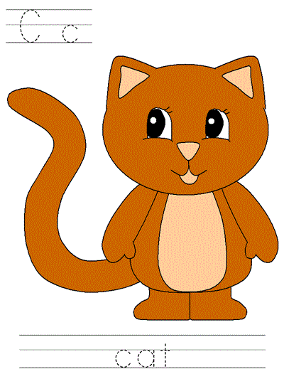Learn to Print worksheet - Cc cat
