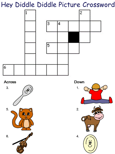 Hey Diddle Diddle Picture Crossword