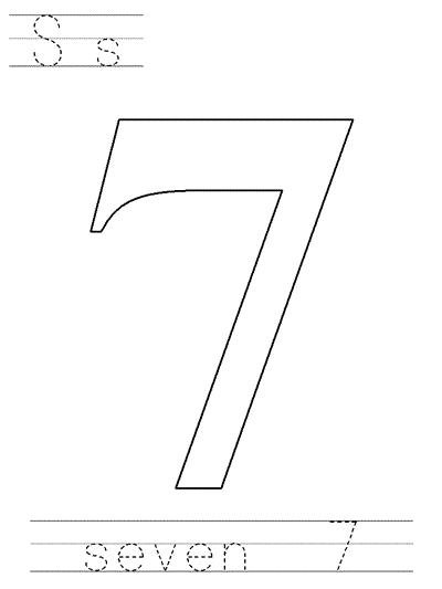 Learn to Print coloring page - seven