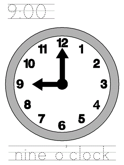 Printable poster - nine o'clock