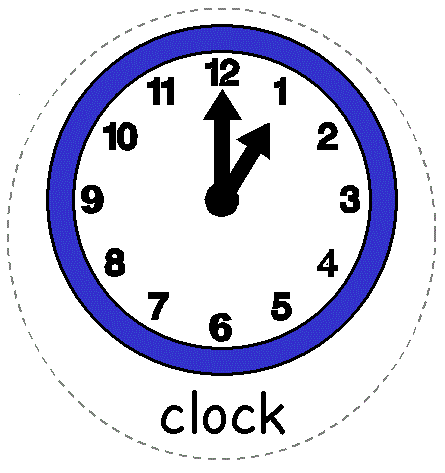 printable felt board character of a clock