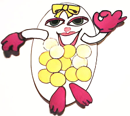 photo of the finished ellie the easter egg paper craft