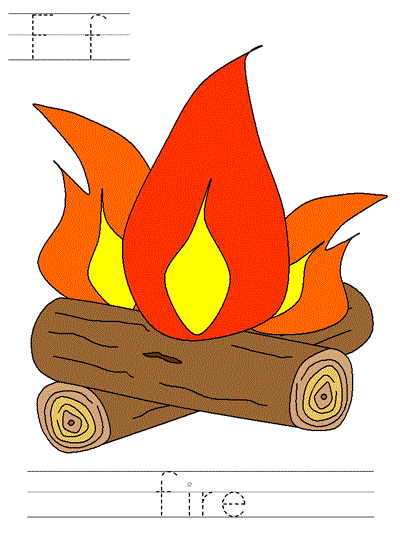 Learn to Print worksheet - Ff fire