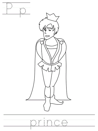 Printable print practice coloring page - Pp prince