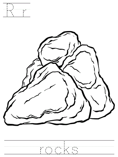 Printable print practice coloring page - Rr rocks