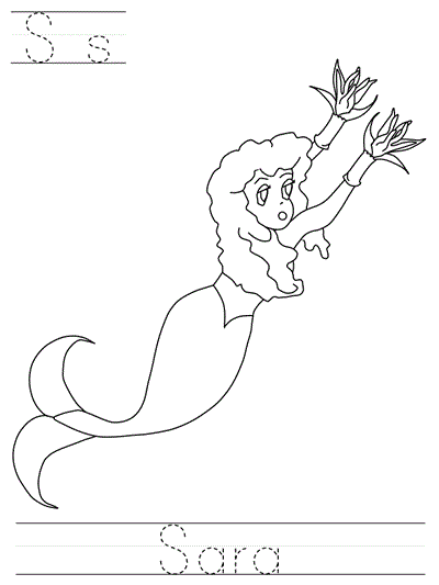 Printable print practice coloring page - Ss Sara