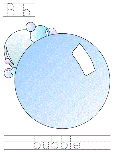 Printable print practice worksheet - Bb bubble