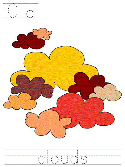 Printable print practice worksheet - Cc clouds