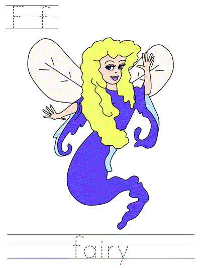 Printable print practice worksheet - Ff fairy