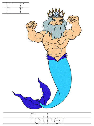 Printable print practice worksheet - Ff father