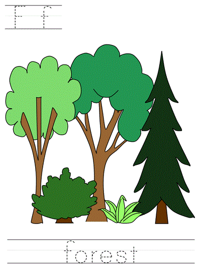 Printable print practice worksheet - Ff forest