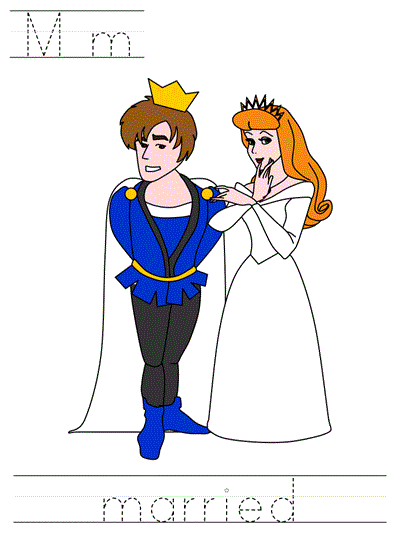 Printable print practice worksheet - Mm married