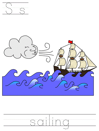 Printable print practice worksheet - Ss sailing