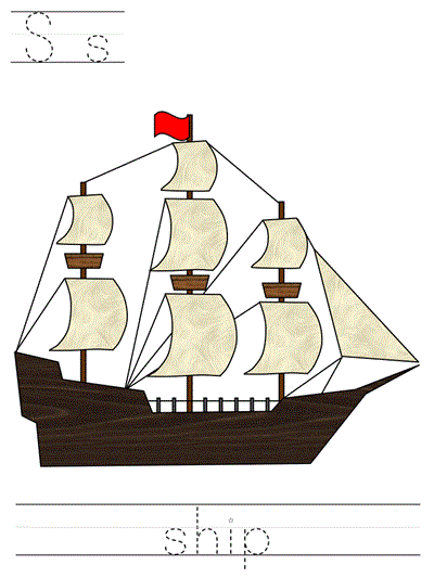 Printable print practice worksheet - Ss ship