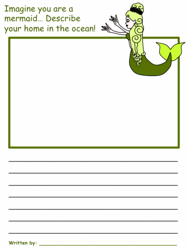 The Little Mermaid Draw and Write Worksheet