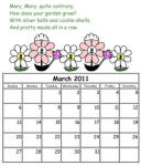 Mary Mary Quite Contrary Custom Calendar